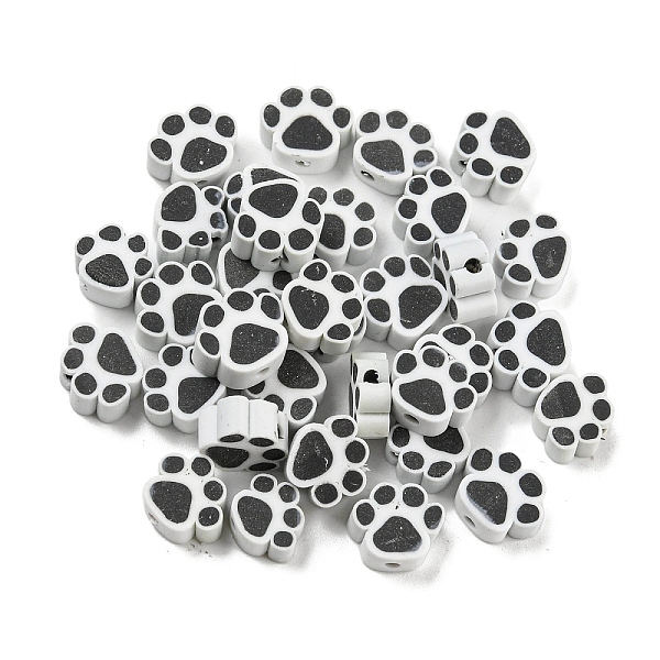 

PandaHall Handmade Polymer Clay Beads, Paw Print, Black, 7.5x9x5mm, Hole: 1.8mm Polymer Clay Paw Print Black