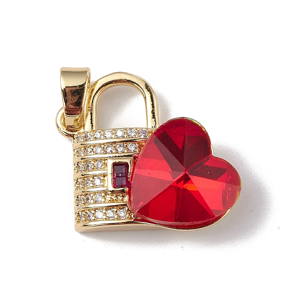 

PandaHall Real 18K Gold Plated Rack Plating Brass Micro Pave Clear Cubic Zirconia Pendants, with Glass, Long-Lasting Plated, Cadmium Free &..., Red