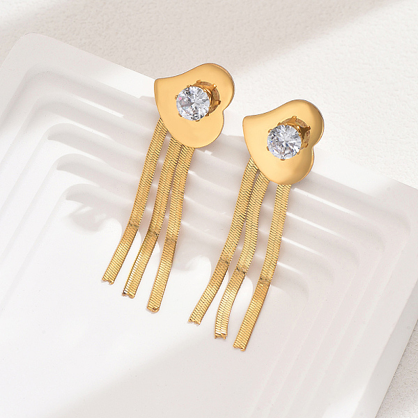 Fashionable Vintage Tassel 201 Stainless Steel Stud Earrings