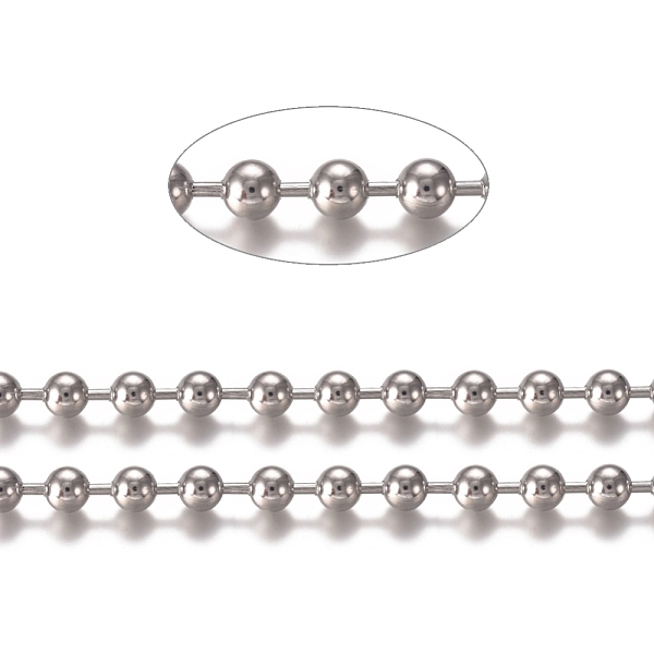 

PandaHall 304 Stainless Steel Ball Chains, with Card Paper, Stainless Steel Color, 10mm 304 Stainless Steel