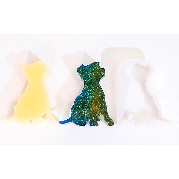 

PandaHall DIY Silicone Candle Molds, For Silhouette Candle Making, White, Dog, 13.2x10.9x2.6cm Silicone Dog White