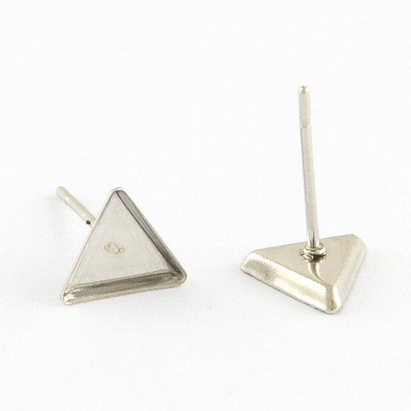 

PandaHall 304 Stainless Steel Stud Earring Settings, Triangle, Stainless Steel Color, Triangle Tray: 7x8mm, 8x7x2mm, Pin: 0.5mm 304...