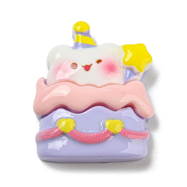 

PandaHall Birthday Theme Opaque Resin Decoden Cabochons, Cartoon Cabochons, for Jewelry Making, Food, 31.5x26x8.5mm Resin Food Purple