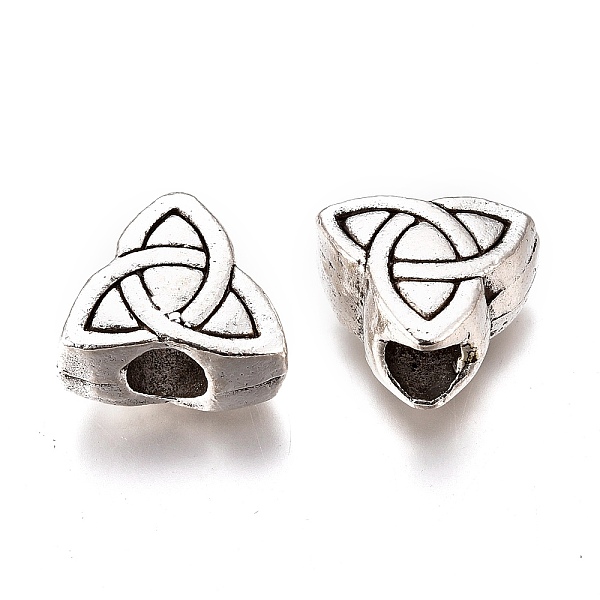 

PandaHall Tibetan Style Alloy European Beads, Irish Beads,Lead Free & Cadmium Free, Trinity Knot/Triquetra, Antique Silver, 11.5x13.5x7mm...