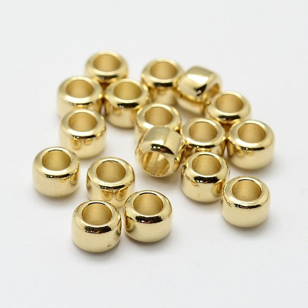 

PandaHall Brass Beads, Column, Nickel Free, Raw(Unplated), 6.5x4.5mm, Hole: 4mm Brass Column