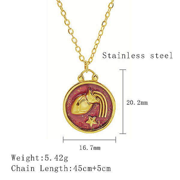 

PandaHall Stainless Steel Enamel Constellation Pendant Necklaces, Real 18K Gold Plated, Aquarius, 17.72 inch(45cm), Pendant: 20.2x16.7mm...