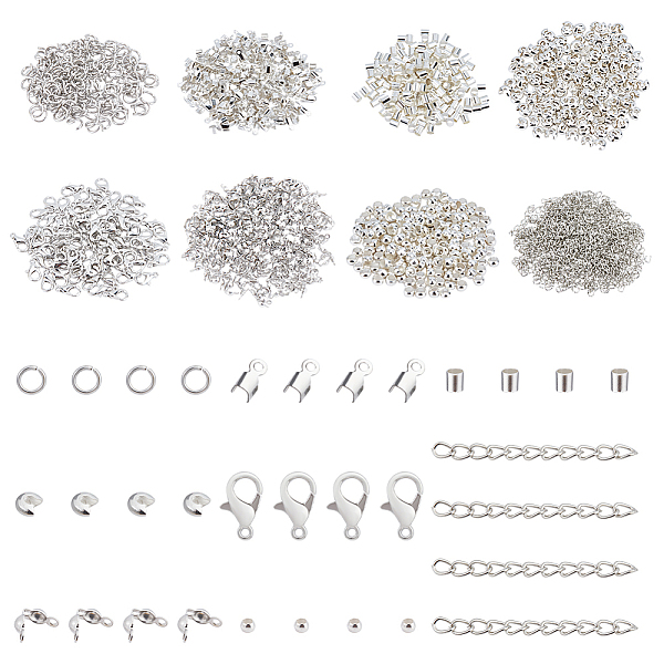 

PandaHall DIY Jewelry Making Finding Kit, Including Iron Folding Crimp Ends & Crimp Beads Covers & End Chains, 304 Stainless Steel Bead...