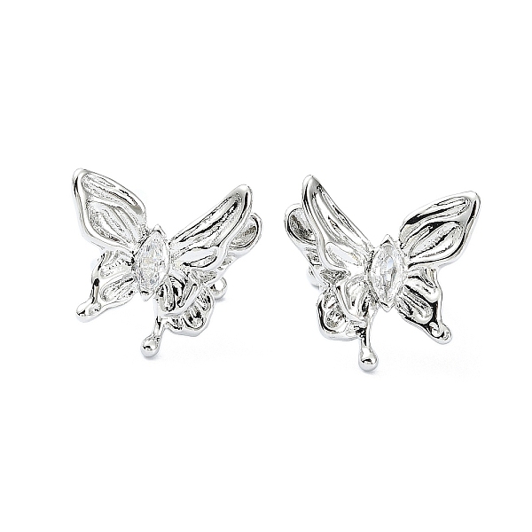 

PandaHall Rack Plating Brass Micro Pave Cubic Zirconia Cuff Earring, Cadmium Free & Lead Free, Long-Lasting Plated, Butterfly, Platinum..., Clear