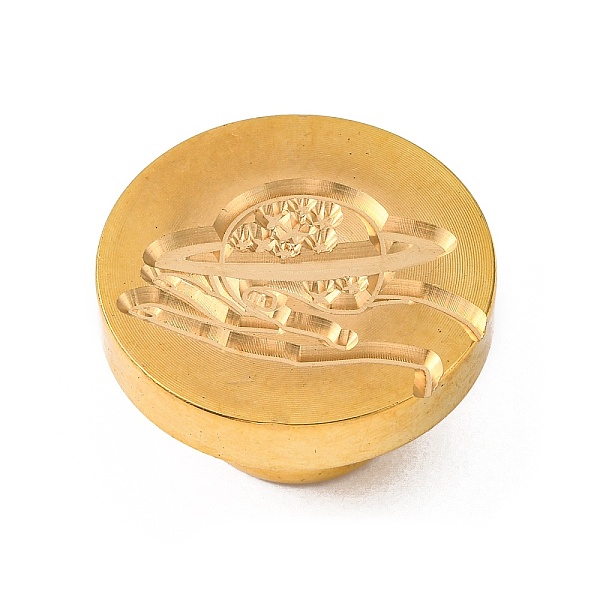 

PandaHall DIY Scrapbook, Brass Wax Seal Stamp, Planet Pattern, 25mm Brass Planet