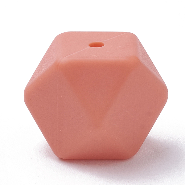 

PandaHall Food Grade Eco-Friendly Silicone Beads, Chewing Beads For Teethers, DIY Nursing Necklaces Making, Faceted Cube, Coral, 14x14x14mm..., Red