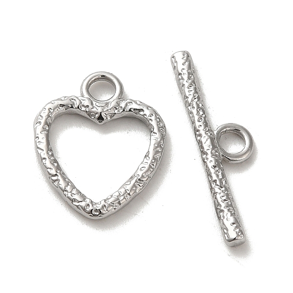 

PandaHall 304 Stainless Steel Toggle Clasps, Heart, Stainless Steel Color, 16.5x13.5x2mm, Hole: 2.8mm 304 Stainless Steel Heart