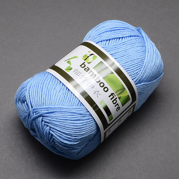 

PandaHall Soft Baby Yarns, with Bamboo Fibre and Silk, Sky Blue, 1mm, about 140m/roll, 50g/roll, 6rolls/box Bamboo Fiber+Silk Blue