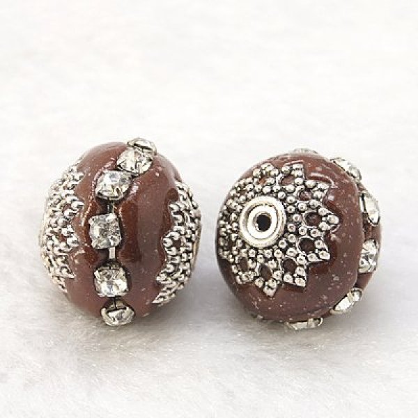 

PandaHall Handmade Indonesia Beads, Round, Mixed Color, 16~18x15~16mm, Hole: 2mm Polymer Clay Round Multicolor