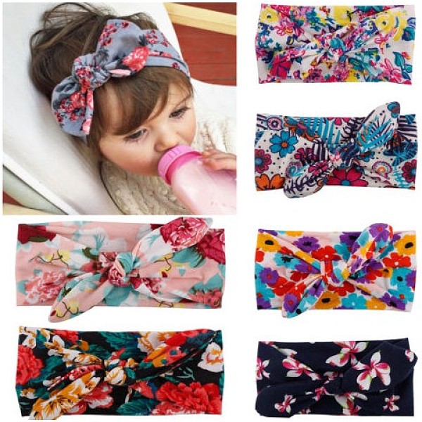 

PandaHall Elastic Baby Headbands for Girls, Hair Accessories, Rabbit Ear, Mixed Color, 14.2 inch~14.96 inch(360~380mm)x60mm, bowknot..., Multicolor