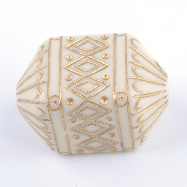 

PandaHall Plating Acrylic Beads, Golden Metal Enlaced, Beige, 26.5x16x16mm, Hole: 3mm, about 102pcs/500g Acrylic Others Yellow