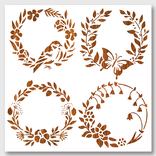 

PandaHall PET Hollow Out Drawing Painting Stencils, for DIY Scrapbook, Photo Album, Plants Pattern, 300x300mm Plastic Other Plants