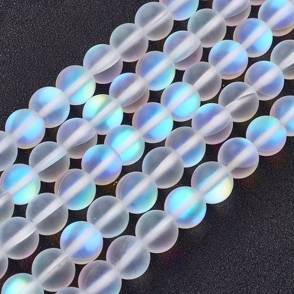 Chapelets de perles en pierre de lune synthétique