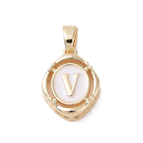 

PandaHall 304 Stainless Steel Enamel Pendants, Oval with Letter, Golden, White, Letter.V, 15.5x11.5x4mm, Hole: 4.5x2.5mm Stainless...