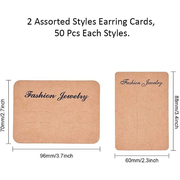 

PandaHall PH 100pcs 2 Styles Hair Clip Display Cards Hair Bow Packaging Cards Kraft Paper Cards for Clips Packing Displaying Garage Sale..., Brown