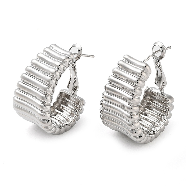 

PandaHall Brass Hoop Earrings, Long-Lasting Plated, Lead Free & Cadmium Free, Moon, Platinum, 26.5x18mm Brass Moon