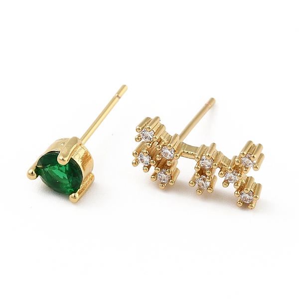 

PandaHall Cubic Zirconia Constellation Asymmetrical Earrings, Real 18K Gold Plated Brass Stud Earrings, Cadmium Free & Lead Free, Scorpio...