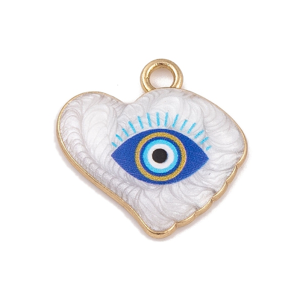 

PandaHall Alloy Enamel Pendants, Golden, Heart with Evil Eye Charm, Blue, 18x18x3mm, Hole: 2mm Alloy+Enamel Heart Blue