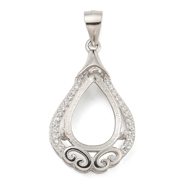 

PandaHall 925 Sterling Silver Pendant Cabochon Settings, Prong Settings, with Cubic Zirconia, Rhinestone Claw Settings, Prong Settings...