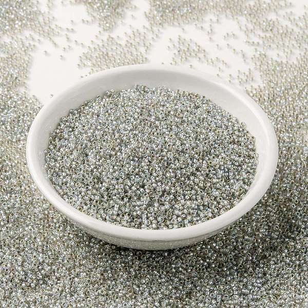 

PandaHall MIYUKI Round Rocailles Beads, Japanese Seed Beads, 15/0, (RR3192) Silverlined Crystal AB, 1.5mm, Hole: 0.7mm, about 5555pcs/10g..., Clear