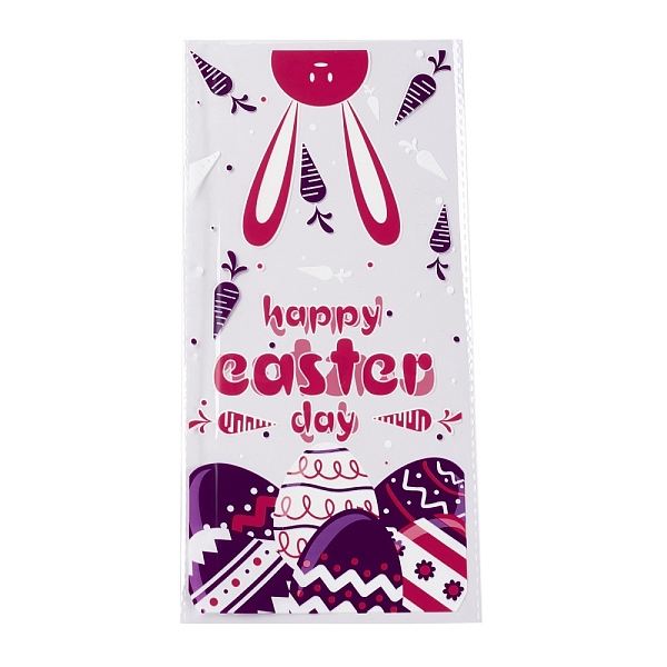 PandaHall OPP Plastic Storage Bags, Easter Theme, for Candy, Cookies, Gift Packaging, Rectangle, Rabbit Pattern, 27~27.5x13x0.01cm, 50pc/bag...
