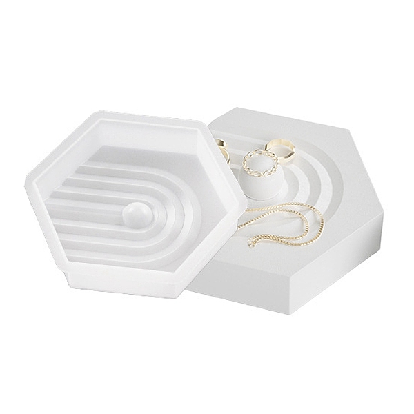 

PandaHall DIY Hexagon Silicone Molds, Resin Casting Molds, for UV Resin, Epoxy Resin Craft Making, White, 115x98x29mm Silicone Hexagon White