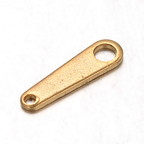 

PandaHall Ion Plating(IP) 304 Stainless Steel Chain Tabs, Chain Extender Connectors, Golden, 10x3X0.5mm, Hole: 1~2mm 304 Stainless Steel