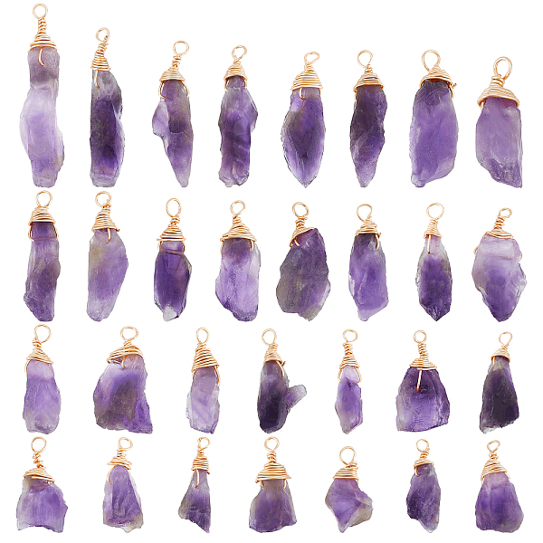 

PandaHall SUPERFINDINGS 30Pcs Quartz Stones Pendant Natural Crystal Point Chakra Reiki Pendants Crystal Stone Set for Necklace Earrings...