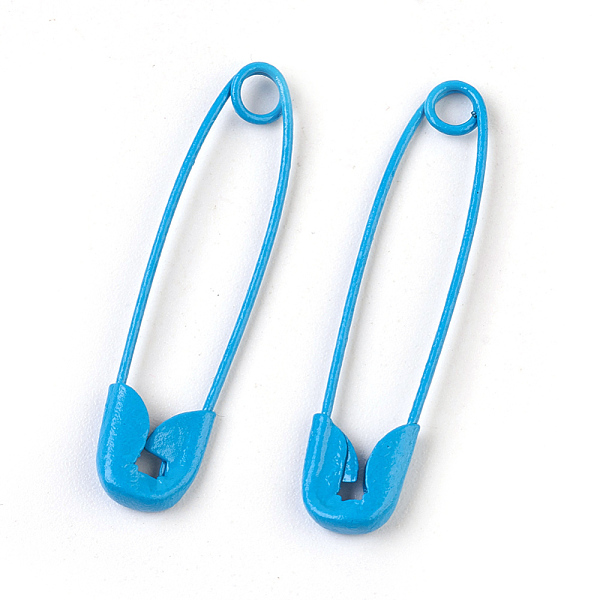 

PandaHall Iron Safety Pins, Deep Sky Blue, 30x7x2mm, Pin: 0.7mm Iron Blue