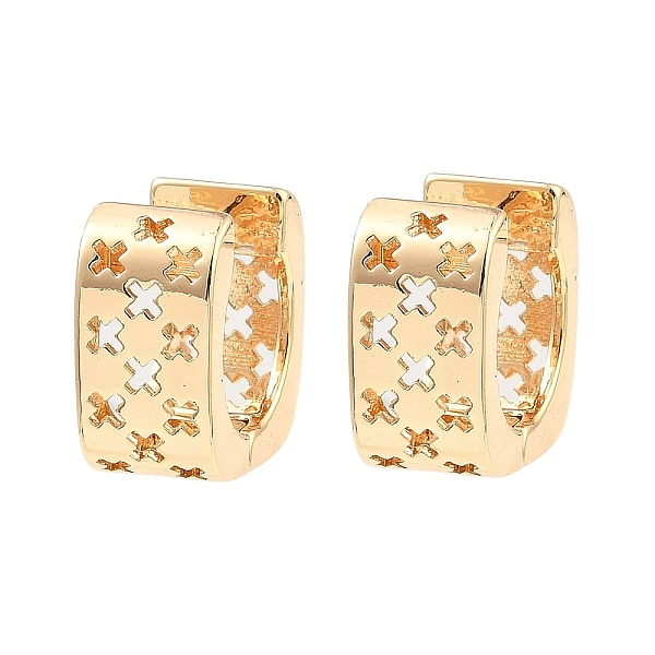 

PandaHall Brass Hoop Earrings, Hollow Cross, Light Gold, 15x14x7.5mm Brass Cross