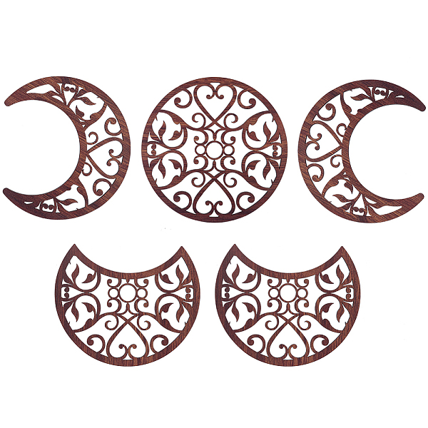 

PandaHall AHANDMAKER 5Pcs Moon Phase Wall Decor, Hollow Wood Moon Phase Bohemian Wall Art Decor for Living Room, Moon Phase Wall Hanging..., Red