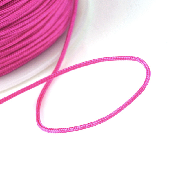 

PandaHall Braided Nylon Thread, Chinese Knotting Cord Beading Cord for Beading Jewelry Making, Camellia, 0.8mm, about 100yards/roll Nylon..., Pink