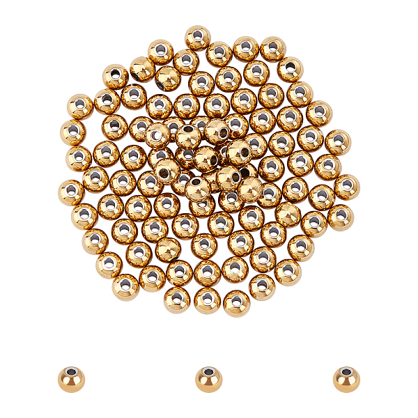 

PandaHall Unicraftale 304 Stainless Steel Spacer Beads, Rondelle, Golden, 4x3.5mm, Hole: 1mm, 100pcs/box 304 Stainless Steel Rondelle