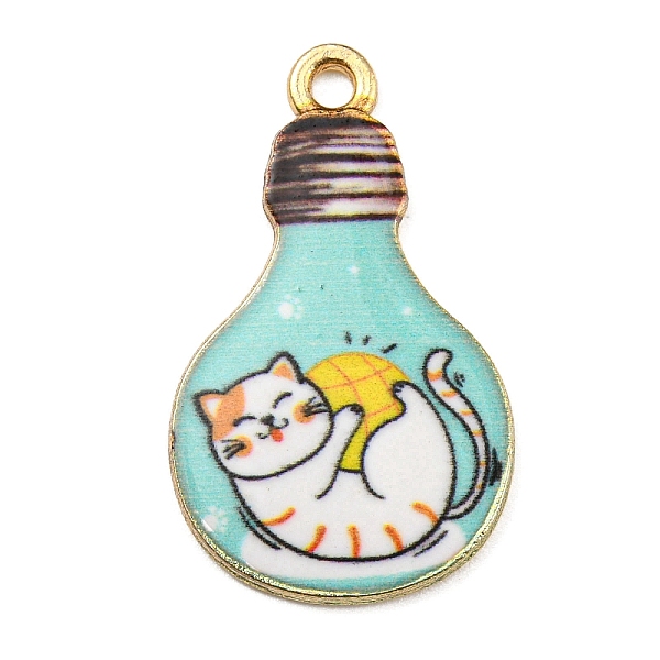 

PandaHall Alloy Pendant, Lead Free & Cadmium Free & Nickel Free, Lamp Bulb with Cat Shape, Pale Turquoise, 28x17x1.5mm, Hole: 1.8mm Alloy...