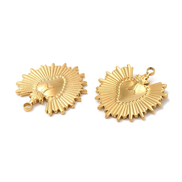 

PandaHall 201 Stainless Steel Pendants, Heart Charm, Real 18K Gold Plated, 29.5x26x3mm, Hole: 2mm 201 Stainless Steel Heart