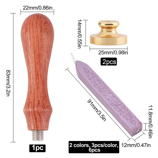 

PandaHall CRASPIRE DIY Wax Seal Stamp Kits, Including Sealing Wax Sticks, Brass Wax Seal Stamp and Wood Handle, Mixed Color, 2.5x1.4~14.5cm..., Multicolor
