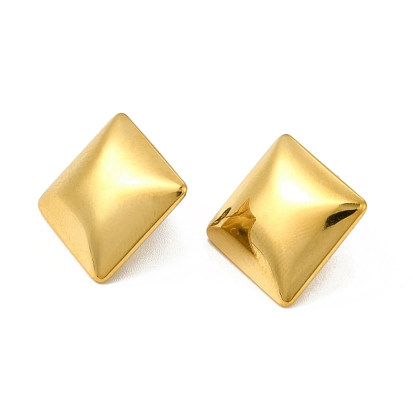 

PandaHall Ion Plating(IP) 304 Stainless Steel Stud Earrings, with Vertical Loops, Rhombus, Real 18K Gold Plated, 20x20mm, Pin: 0.8mm 304...
