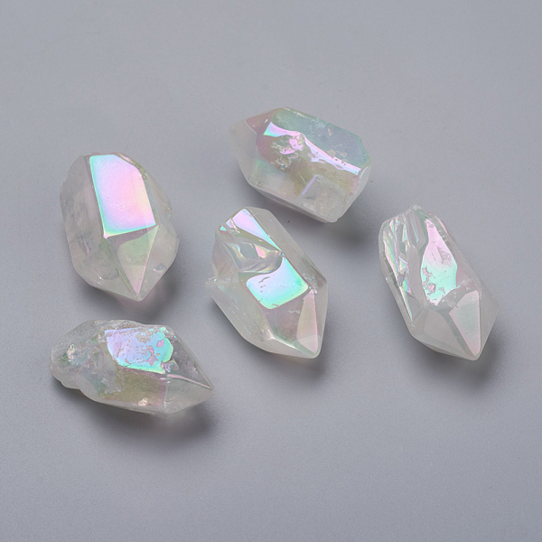 

PandaHall Electroplated Natural Quartz Crystal Beads, Half Drilled Beads, Faceted, Arrow, 31~33x15~20x14~16mm, Hole: 2mm Quartz Crystal...