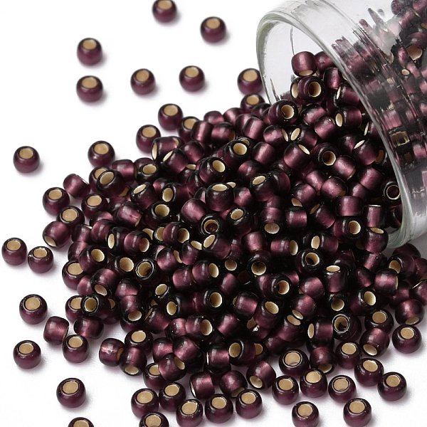

PandaHall TOHO Round Seed Beads, Japanese Seed Beads, (26CF) Silver Lined Frost Amethyst, 8/0, 3mm, Hole: 1mm, about 222pcs/bottle..., Purple