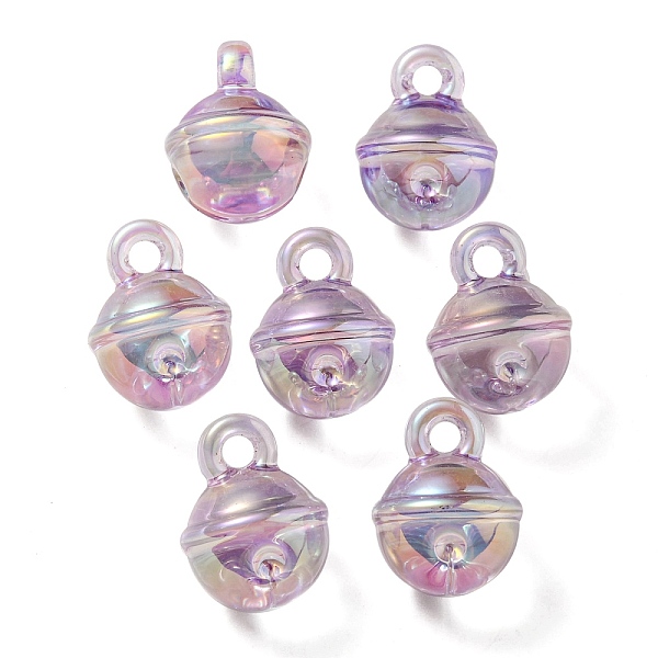 

PandaHall UV Plating Rainbow Iridescent Transparent Acrylic Pendant, Bell Charms, Medium Purple, 20.5x15.5mm, Hole: 3.5mm Acrylic Bell