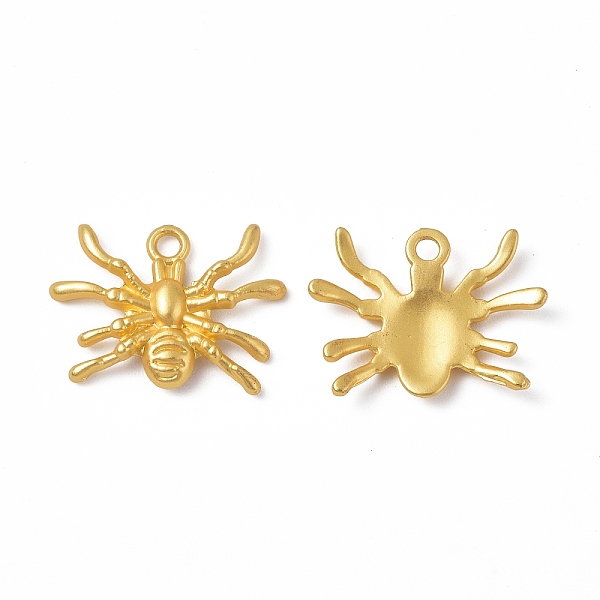 

PandaHall Rack Plating Alloy Pendants, Cadmium Free & Lead Free & Nickle Free, Spider Charm, Matte Gold Color, 14.5x19.5x2.5mm, Hole: 1.8mm...