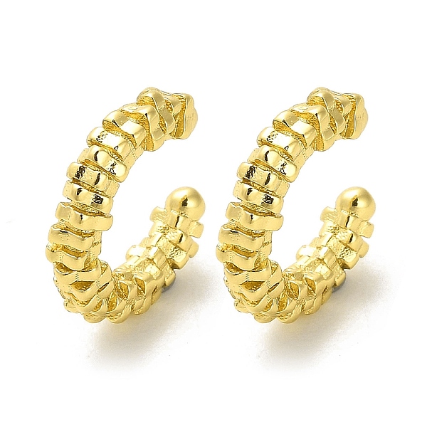 

PandaHall Brass Square Beaded Cuff Earrings, Long-Lasting Plated, Lead Free & Cadmium Free, Real 18K Gold Plated, 14.5x13x3.3mm Brass Square