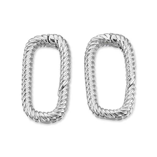 

PandaHall Brass Spring Gate Rings, Cadmium Free & Nickel Free & Lead Free, Twisted Oval, Real Platinum Plated, 18x9x2.5mm Brass