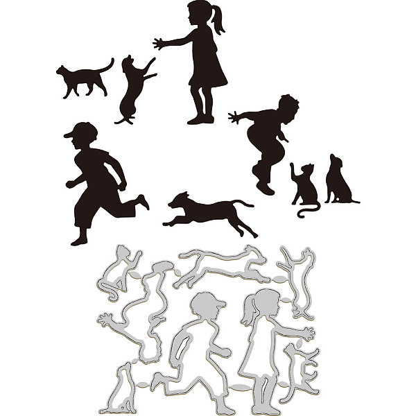 

PandaHall Children and Pet Carbon Steel Cutting Dies Stencils, for DIY Scrapbooking, Photo Album, Decorative Embossing Paper Card, Stainless...