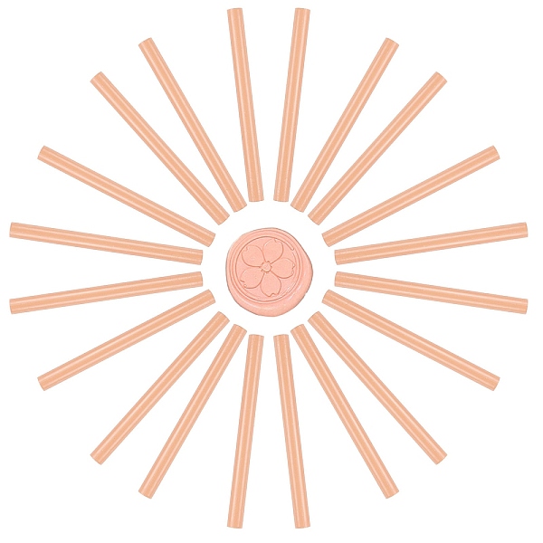 PandaHall Sealing Wax Sticks, for Retro Vintage Wax Seal Stamp, PeachPuff, 135x11mm Wax Brown