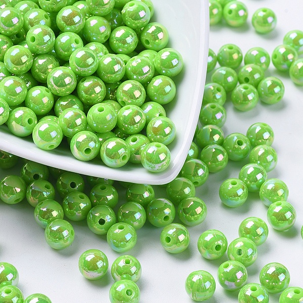 

PandaHall Eco-Friendly Poly Styrene Acrylic Beads, AB Color Plated, Round, Yellow Green, 8mm, Hole: 1mm, about 2000pcs/500g Acrylic Round...